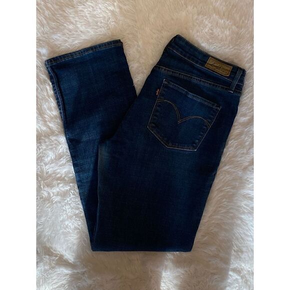 Levi’s SZ 10/30 Woman’s Demi Curve Mid Rise Straight Leg Dark Denim Jea… - Picture 9 of 12